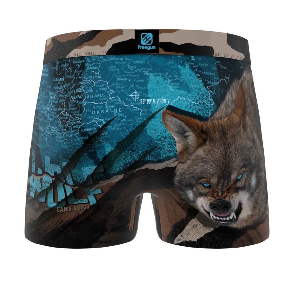 Boxer Homme Microfibre Loup "Wolf"