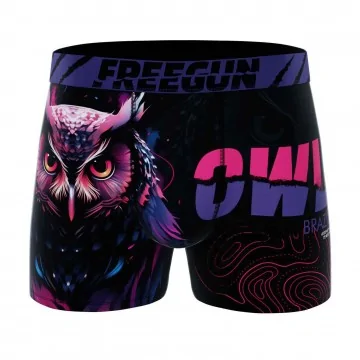 Owl" Men's Microfiber Boxer Briefs (Men's boxer shorts) Freegun on FrenchMarket