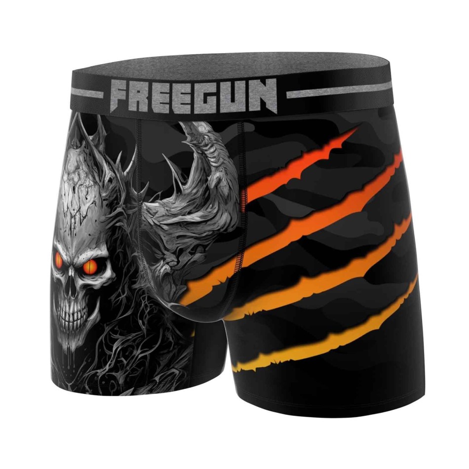 FREEGUN Boxerkalsong med dödskalle i mikrofiber för män