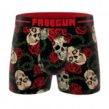 Boxer Homme Microfibre "Skull Tête de Mort" (Boxers Homme) Freegun chez FrenchMarket