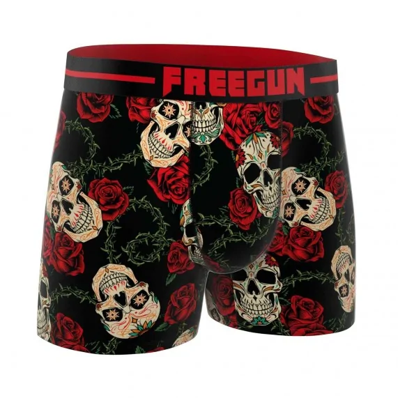 Boxer con calavera y huesos cruzados (Calzoncillos para hombre) Freegun chez FrenchMarket