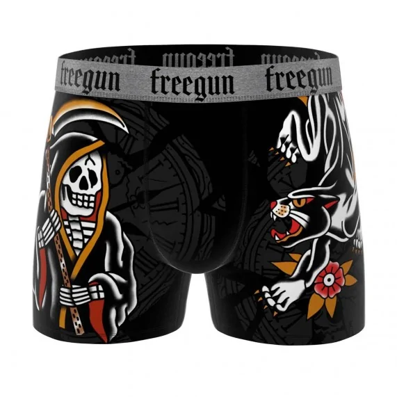 Boxer Homme Microfibre "Skull Tête de Mort" (Boxers Homme) Freegun chez FrenchMarket