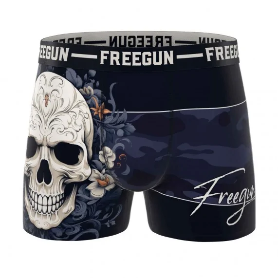 Boxer Homme Microfibre "Skull Tête de Mort" (Boxers Homme) Freegun chez FrenchMarket
