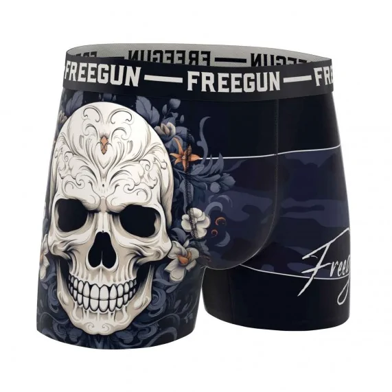Boxer Homme Microfibre "Skull Tête de Mort" (Boxers Homme) Freegun chez FrenchMarket