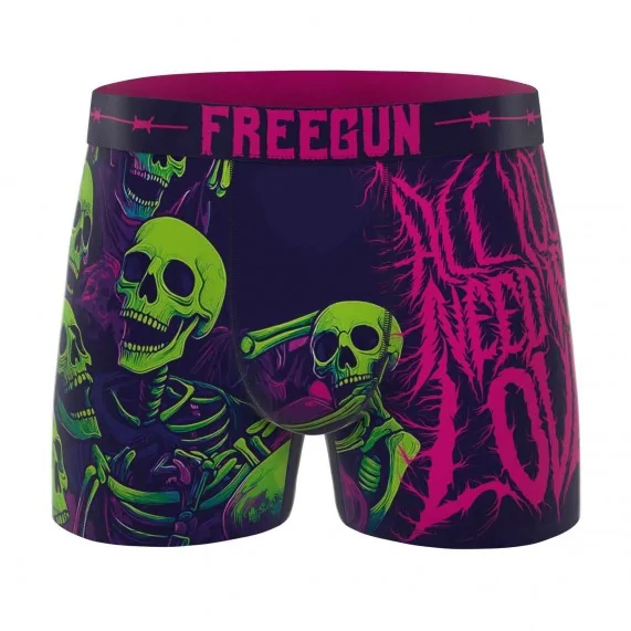 Boxer Homme Microfibre "Skull Tête de Mort" (Boxers Homme) Freegun chez FrenchMarket