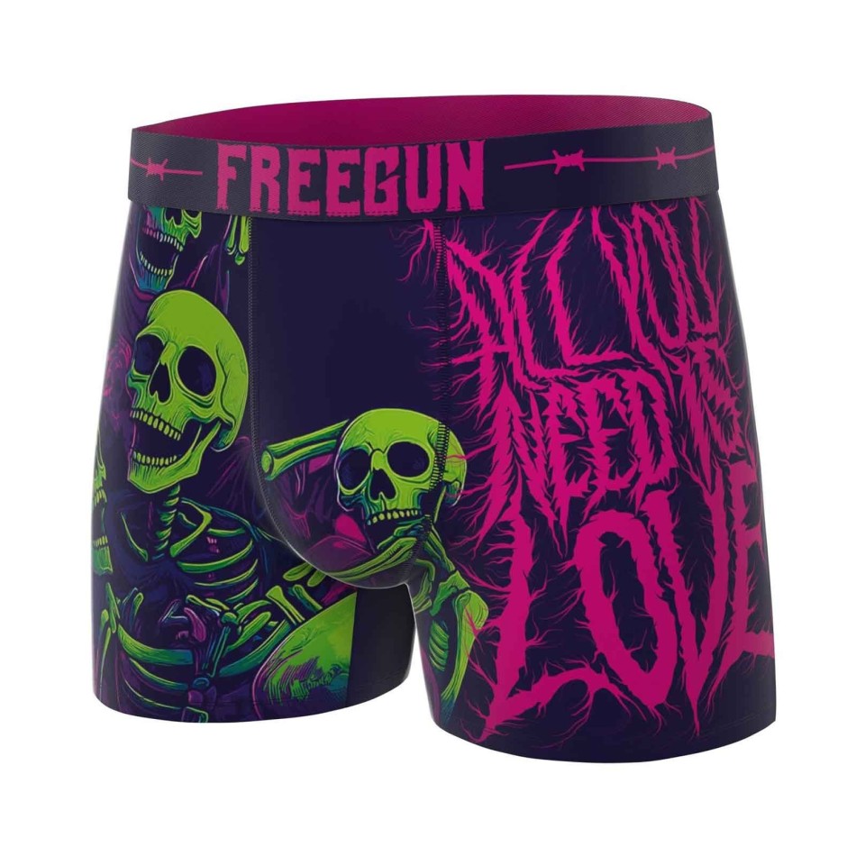 Boxer con calavera y huesos cruzados (Calzoncillos para hombre) Freegun chez FrenchMarket
