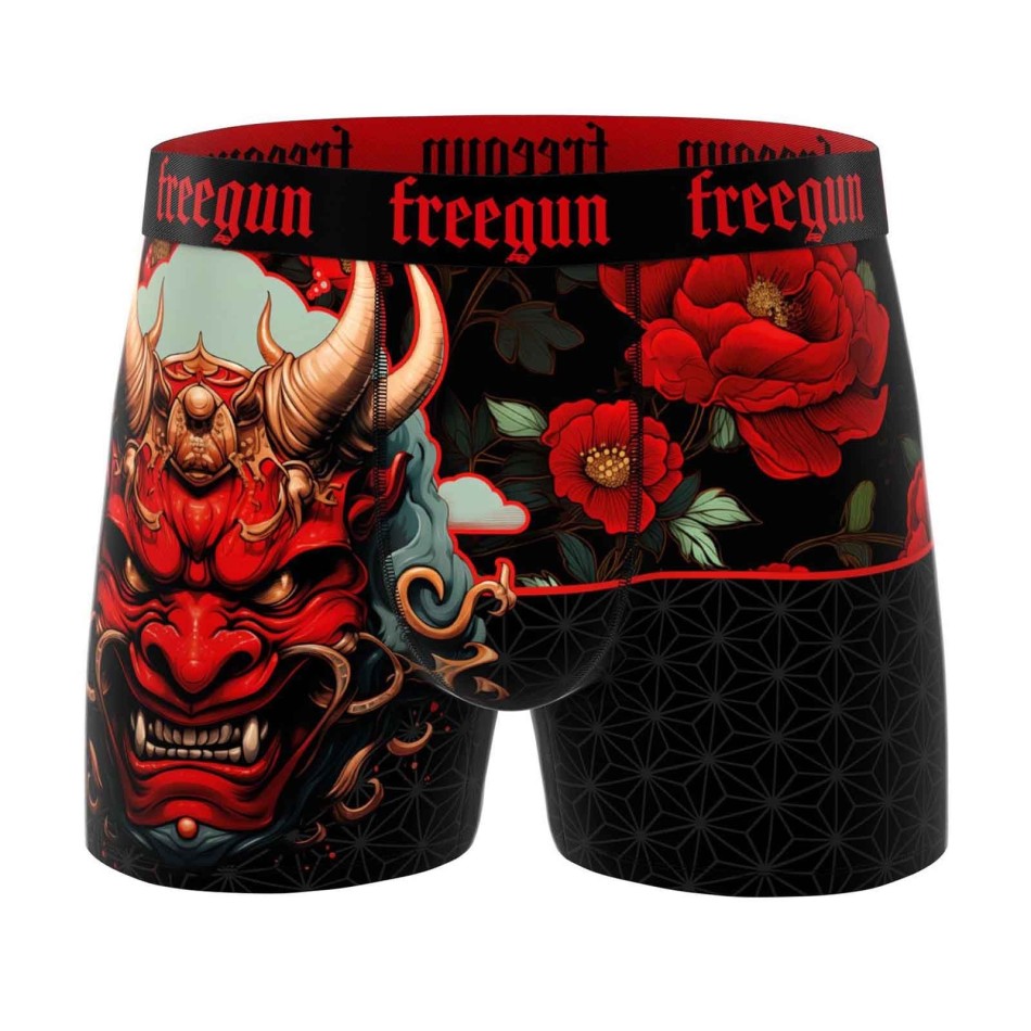 Boxer Homme Microfibre Masque "Samourai ONI" (Boxers Homme) Freegun chez FrenchMarket
