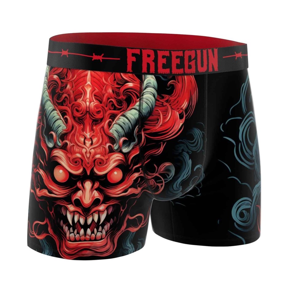 Boxer Mann Mikrofaser Maske "Samurai ONI" (Boxershorts Mann) Freegun auf FrenchMarket
