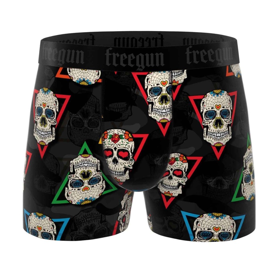Boxershorts Mann Mikrofaser "Dia de la Muerte (Boxershorts Mann) Freegun auf FrenchMarket