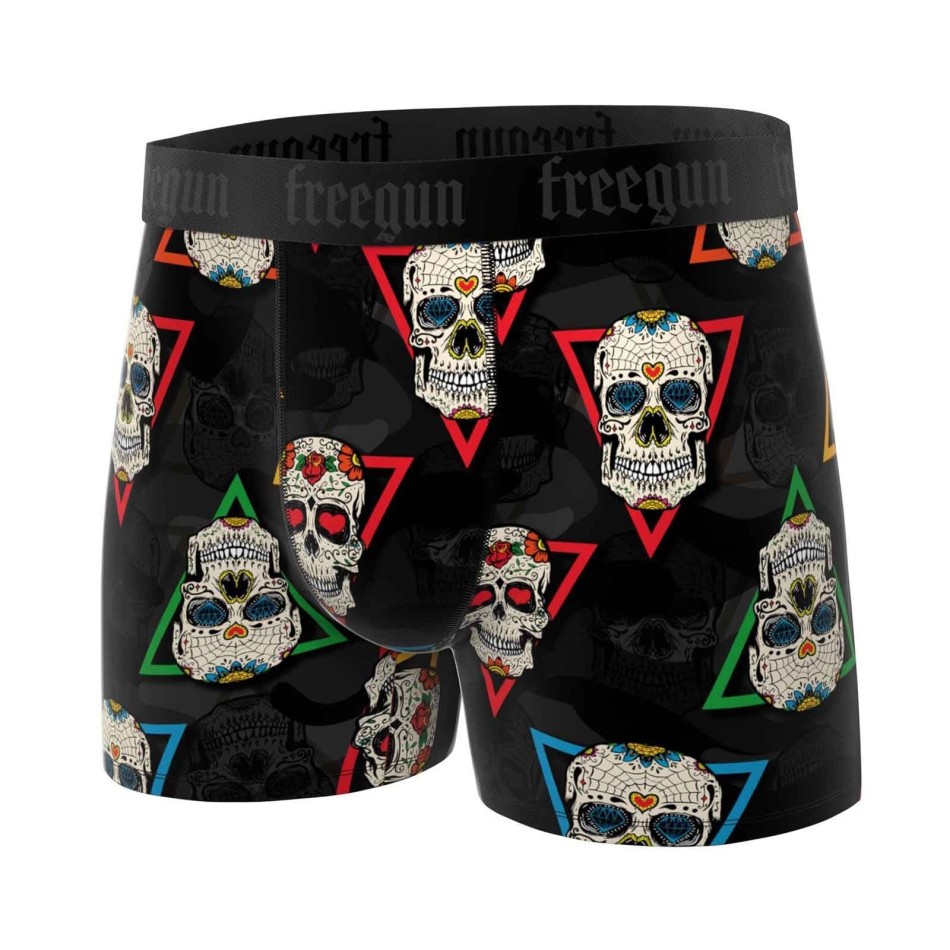 Boxershorts i mikrofiber för män Freegun - Dia de la Muerte