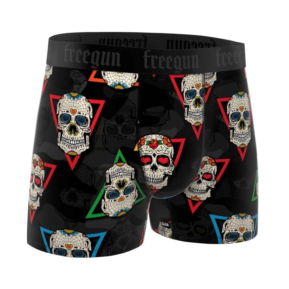 Boxershorts i mikrofiber för män Freegun - Dia de la Muerte