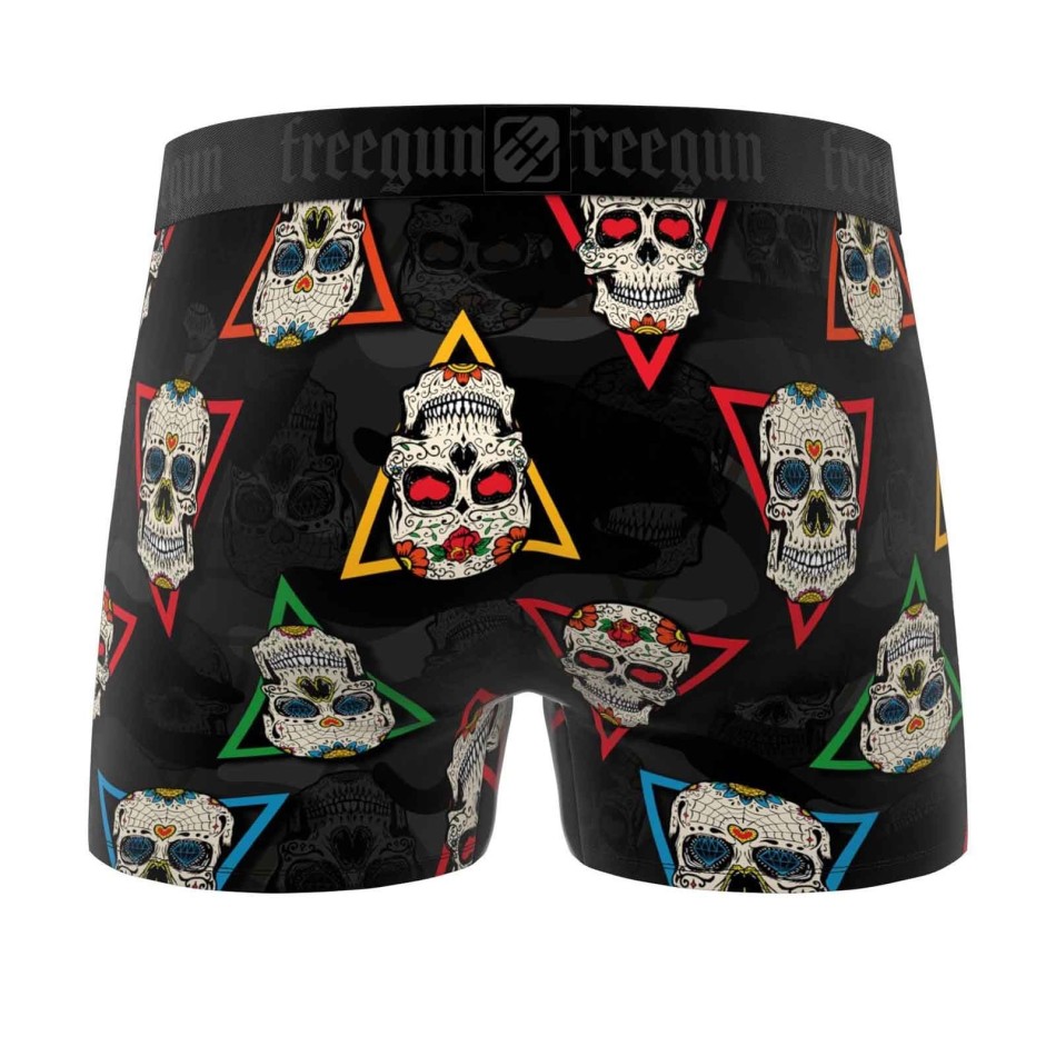 Boxershorts i mikrofiber för män Freegun - Dia de la Muerte