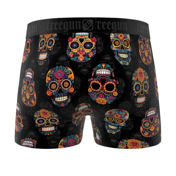 Boxershorts Mann Mikrofaser "Dia de la Muerte (Boxershorts Mann) Freegun auf FrenchMarket
