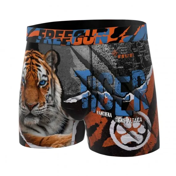 Tiger" Microfiber Boxer Briefs for Men (Men's boxer shorts) Freegun on FrenchMarket