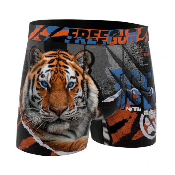 Tiger" Microfiber Boxer Briefs for Men (Men's boxer shorts) Freegun on FrenchMarket