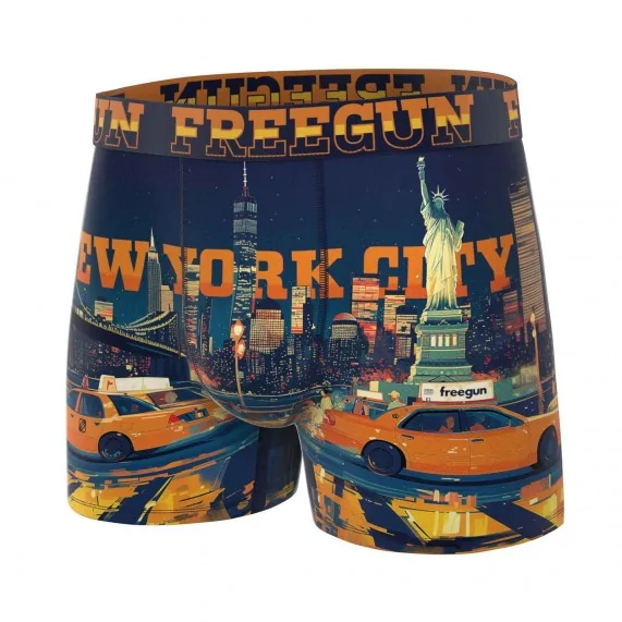 Boxer Homme Microfibre "NYC Taxi Yellow" (Boxers Homme) Freegun chez FrenchMarket