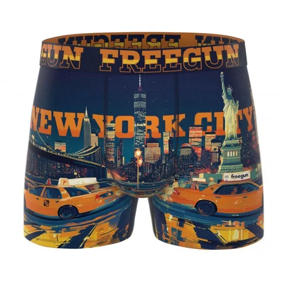 Boxer Homme Microfibre "NYC Taxi Yellow" (Boxers Homme) Freegun chez FrenchMarket