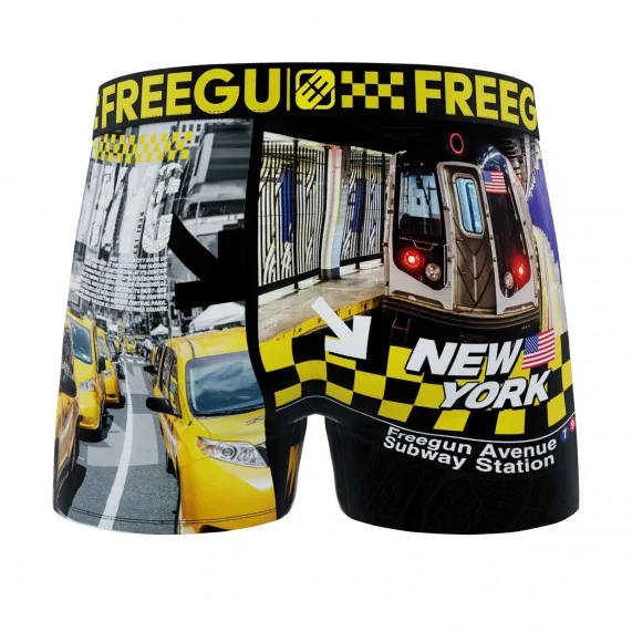 Boxer Homme Microfibre "NYC Taxi Yellow" (Boxers Homme) Freegun chez FrenchMarket