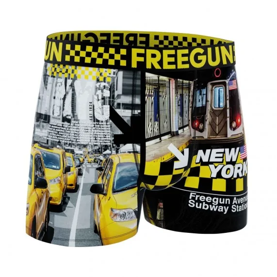 Boxer Homme Microfibre "NYC Taxi Yellow" (Boxers Homme) Freegun chez FrenchMarket