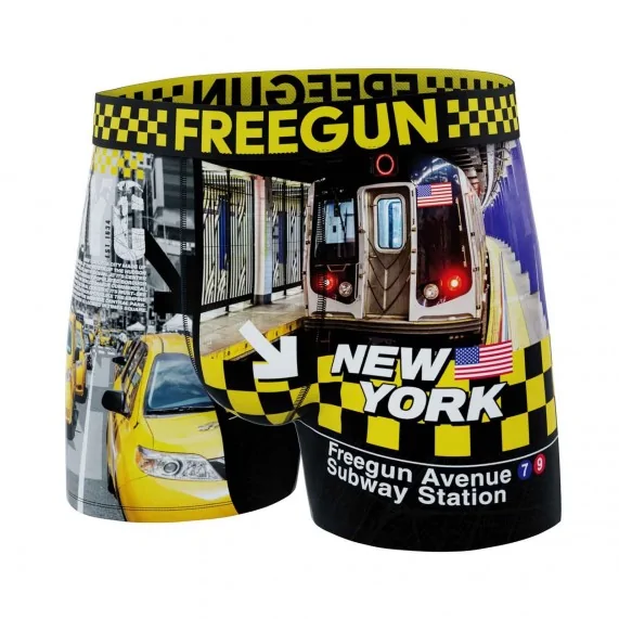 Boxer Homme Microfibre "NYC Taxi Yellow" (Boxers Homme) Freegun chez FrenchMarket