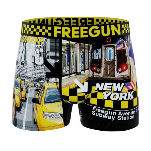 Boxer Homme Microfibre "NYC Taxi Yellow" (Boxers Homme) Freegun chez FrenchMarket