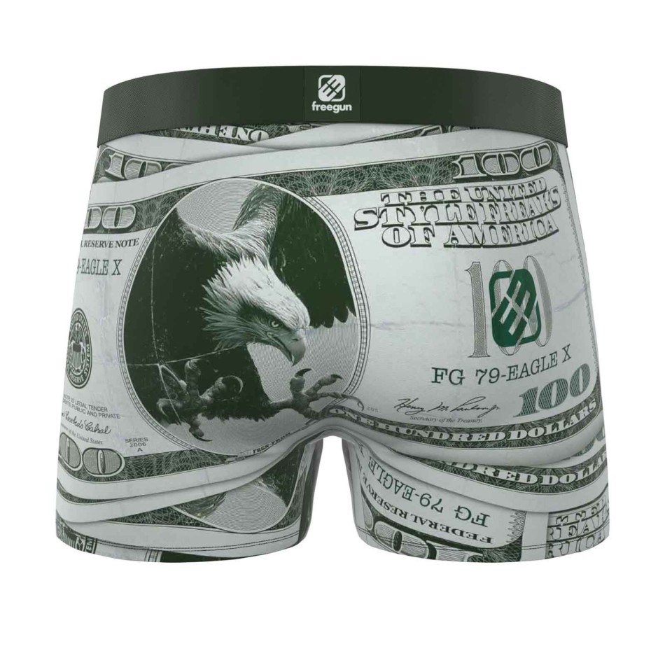 Boxershorts für Männer aus Mikrofaser "Dollars" (Boxershorts für Männer) Freegun bei FrenchMarket