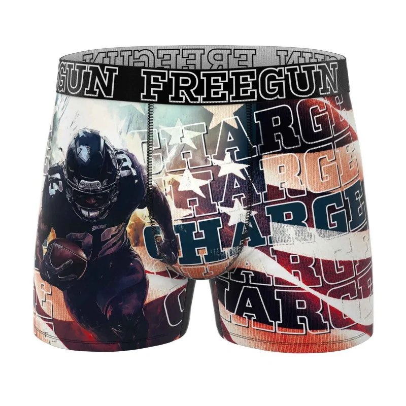 Freegun - Boxer Homme Premium "Sport Foot US" L Multicouleur