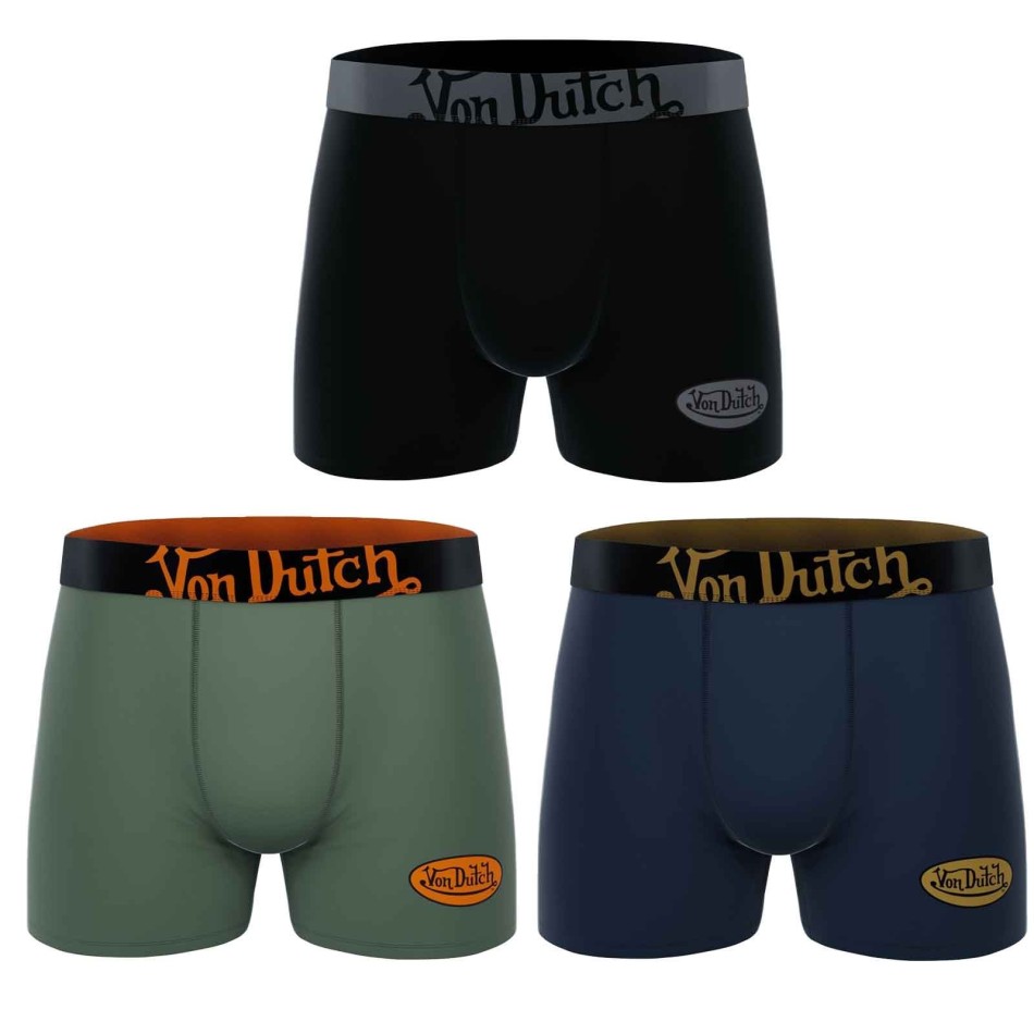 VON DUTCH Set of 3 Cotton Boxers Von Dutch Logo | Men's Comfort & Style