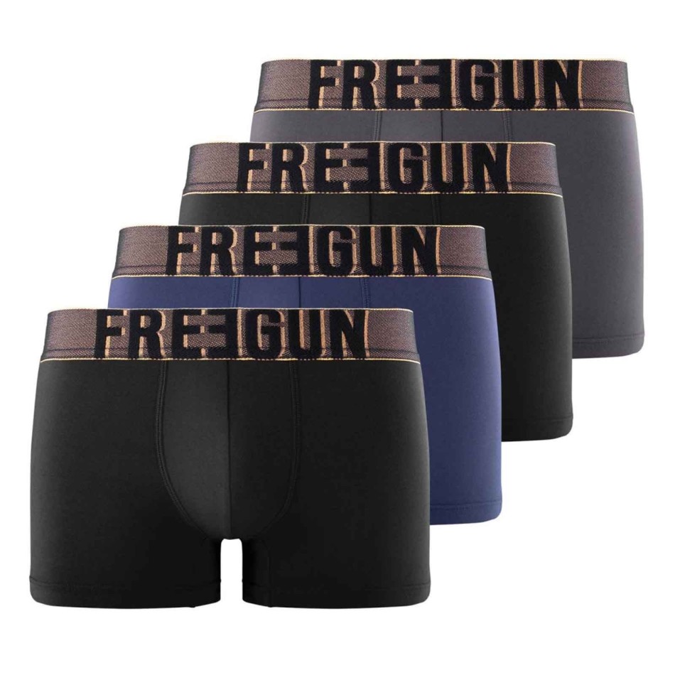 Freegun Set om 4 boxershorts "KARL Signature" i mjuk mikrofiber med touch