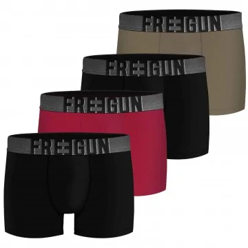 4er-Pack Boxershorts für Herren aus Mikrofaser mit Soft Touch "Signature KARL" (Boxershorts für Männer) Freegun auf FrenchMarket