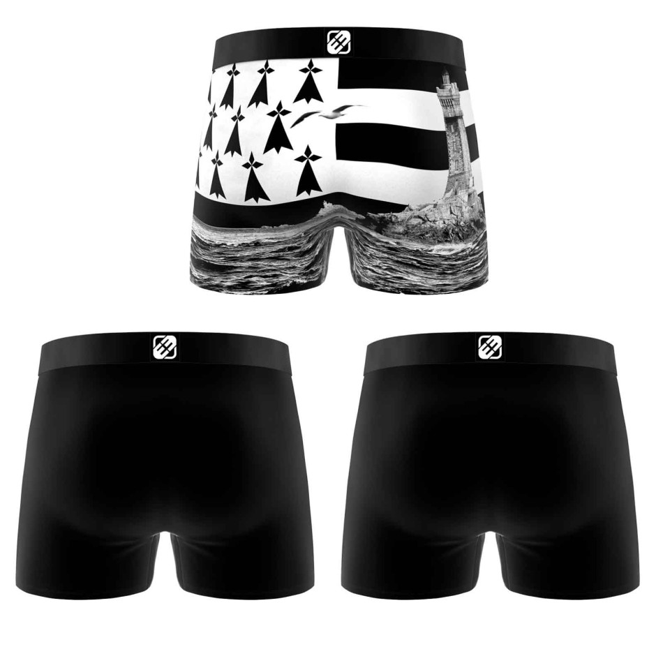 FREEGUN Set med 3 boxershorts i mikrofiber för män "Brittany" tema