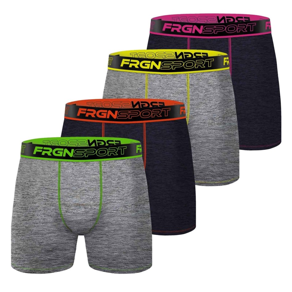 Lot de 4 Boxers Homme Long "6-inch" Microfibre "Dynamik Sport"