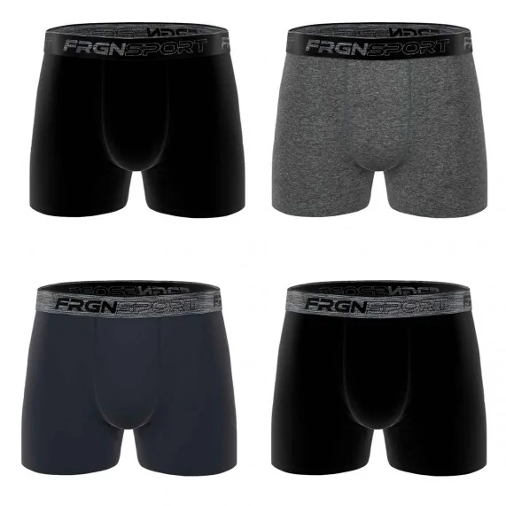 4er-Pack Boxershorts "Dynamik Sport" für Männer aus Stretch-Baumwolle (Boxershorts für Männer) Freegun auf FrenchMarket