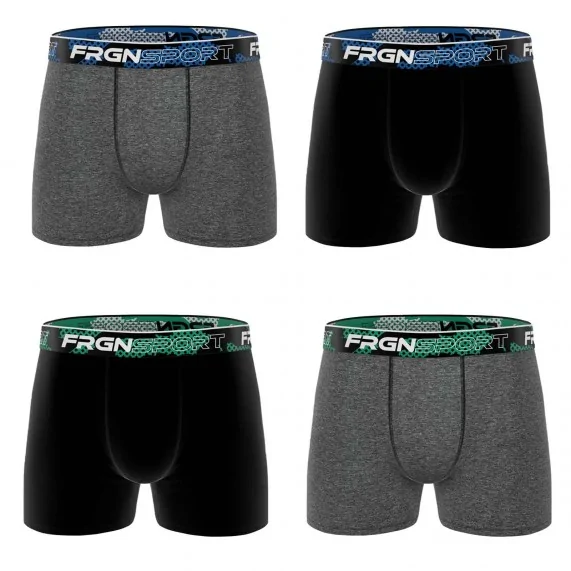 4er-Pack Boxershorts "Dynamik Sport" für Männer aus Stretch-Baumwolle (Boxershorts für Männer) Freegun auf FrenchMarket