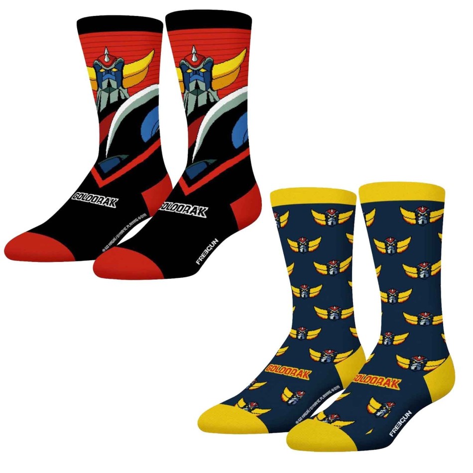 Lot de 2 paires de Chaussettes Homme "Goldorak" (Chaussettes fantaisies) Freegun chez FrenchMarket
