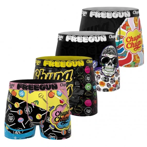 Lote de 4 calzoncillos bóxer "Chupa Chups" para hombre (Calzoncillos para hombre) Freegun chez FrenchMarket