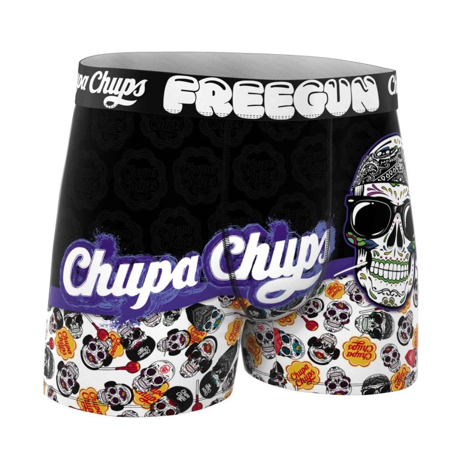 FREEGUN Set om 4 "Chupa Chups" Skull-boxershorts för män Fri leverans
