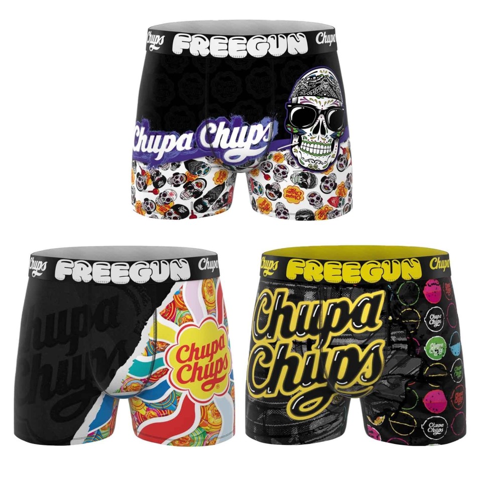 Set om 3 Chupa Chups Boys Microfiber Boxershorts - svart Freegun