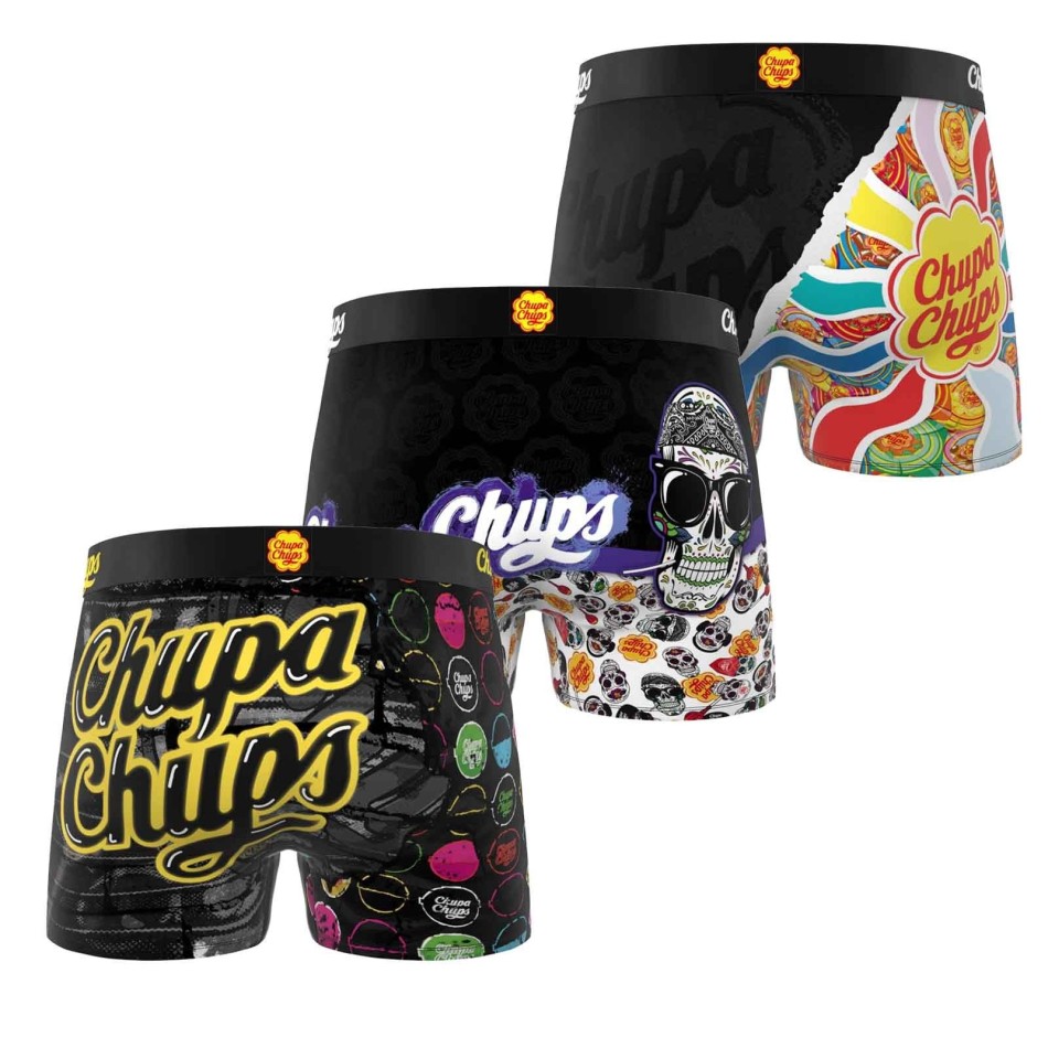 Set om 3 Chupa Chups Boys Microfiber Boxershorts - svart Freegun