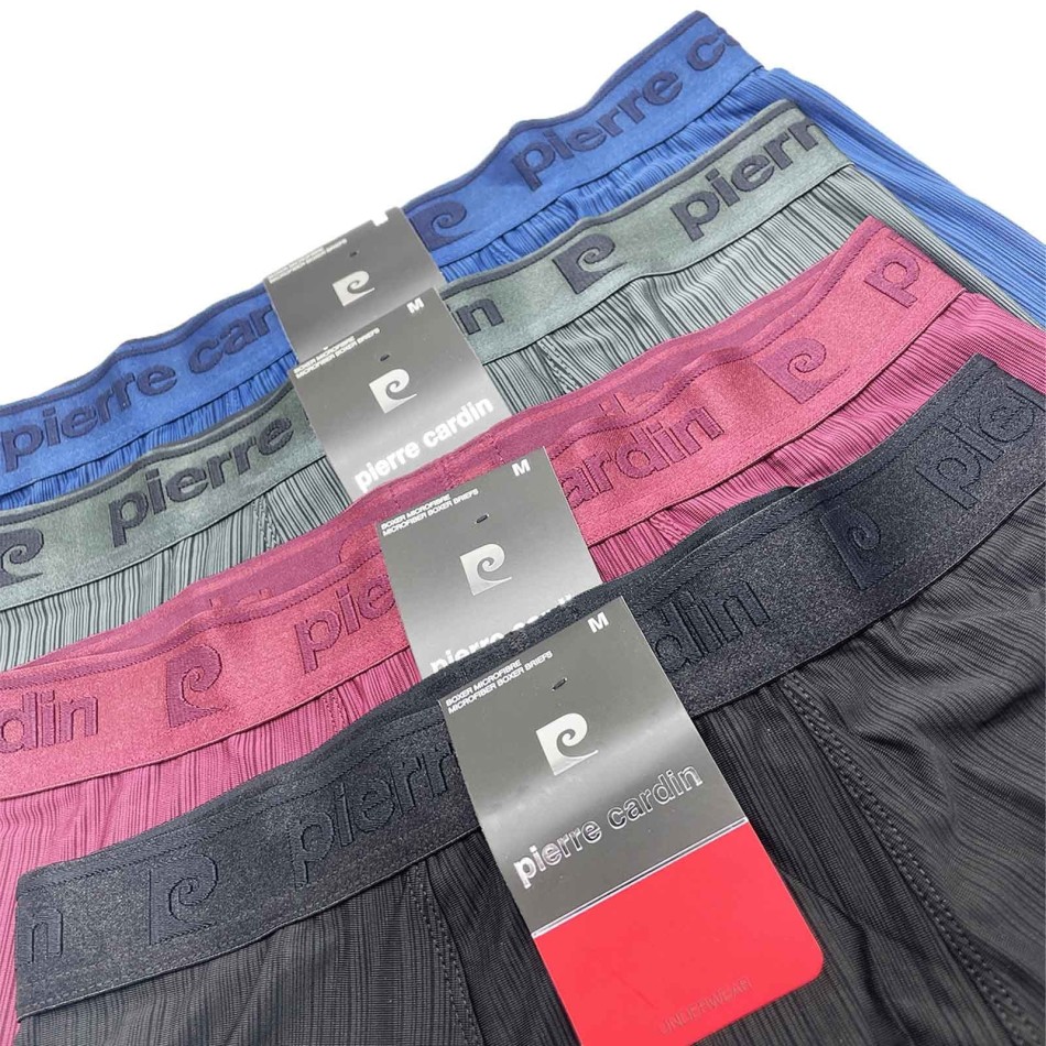Set med 4 boxerkalsonger "Ant" i mikrofiber Pierre Cardin | Komfort för män