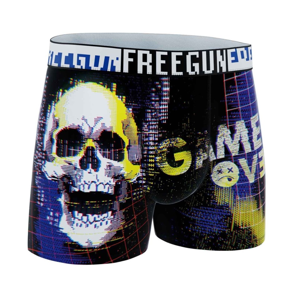 Confezione da 6 boxer in microfibra "Pixel" per uomo (Boxer da uomo) Freegun chez FrenchMarket
