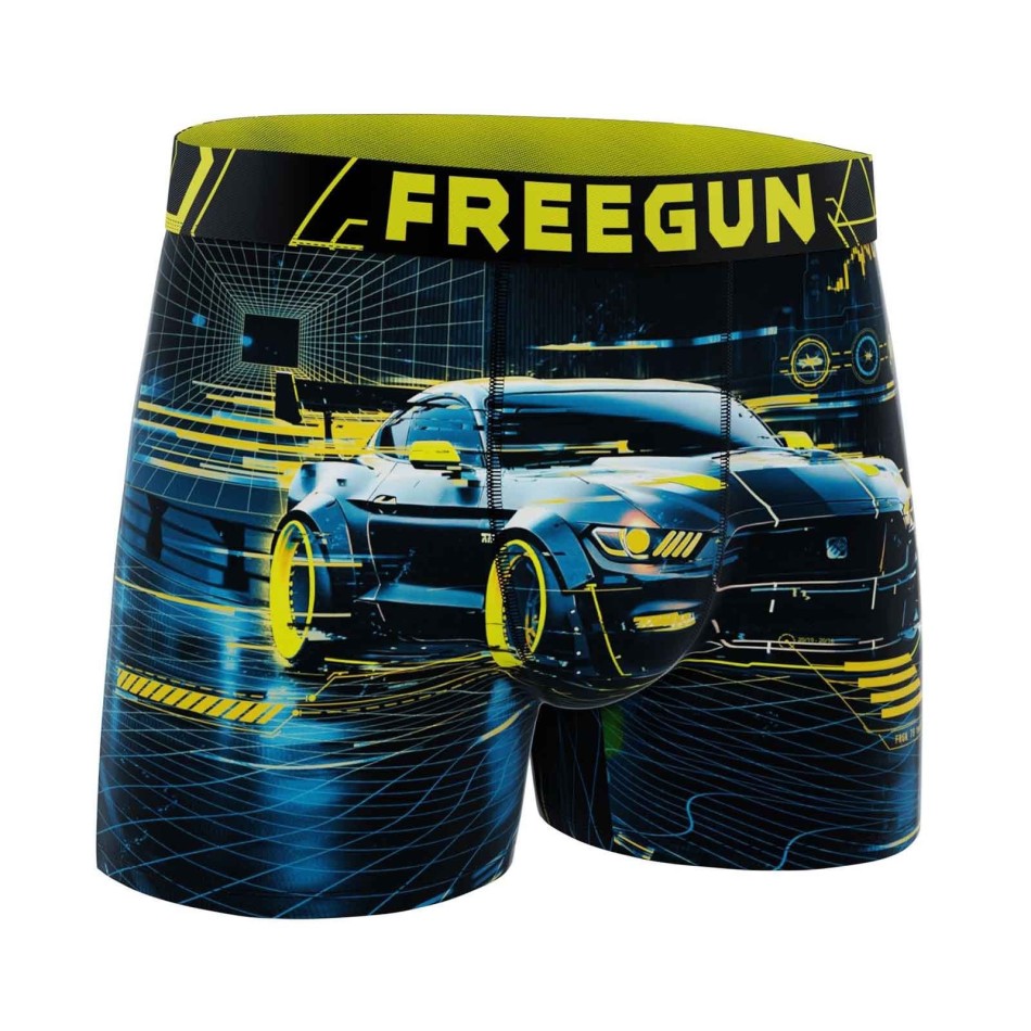 Confezione da 6 boxer in microfibra "Pixel" per uomo (Boxer da uomo) Freegun chez FrenchMarket