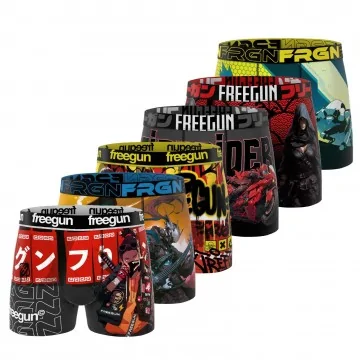 Lot de 6 Boxers Homme Microfibre "Street Futur Robot" (Lot boxers Homme) Freegun chez FrenchMarket