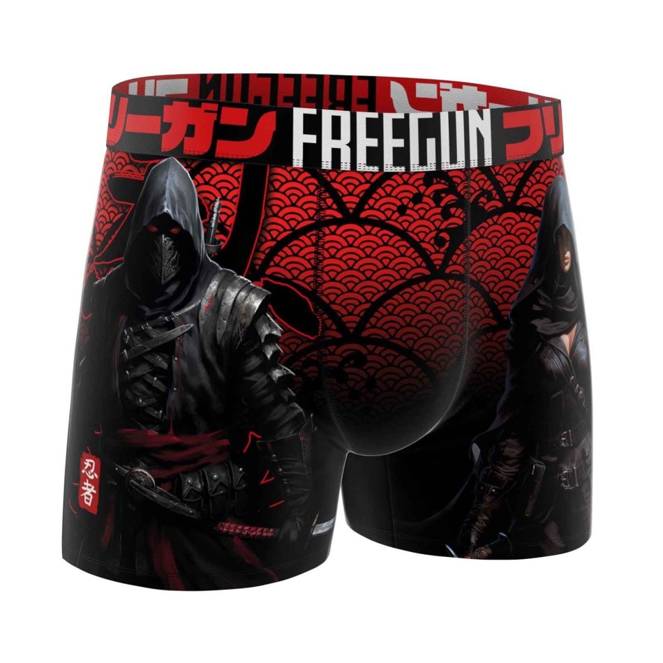 Freegun Förpackning med 6 boxershorts av mikrofiber för män Street Futur Robot