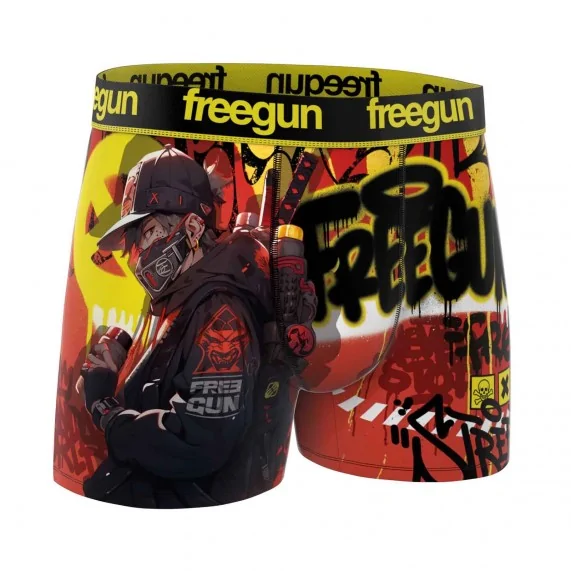 Lot de 6 Boxers Homme Microfibre "Street Futur Robot" (Boxershorts für Männer) Freegun auf FrenchMarket