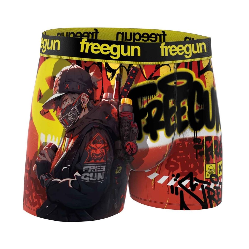 6er-Pack Herren Boxershorts aus Mikrofaser "Street Futur Robot" (Boxershorts für Männer) Freegun auf FrenchMarket
