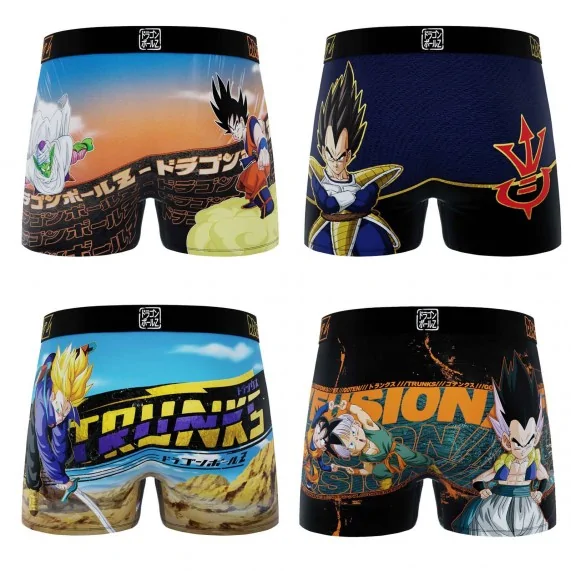 Lot de 4 Boxers Homme Microfibre "Dragon Ball Z" (Lot boxers Homme) Freegun chez FrenchMarket
