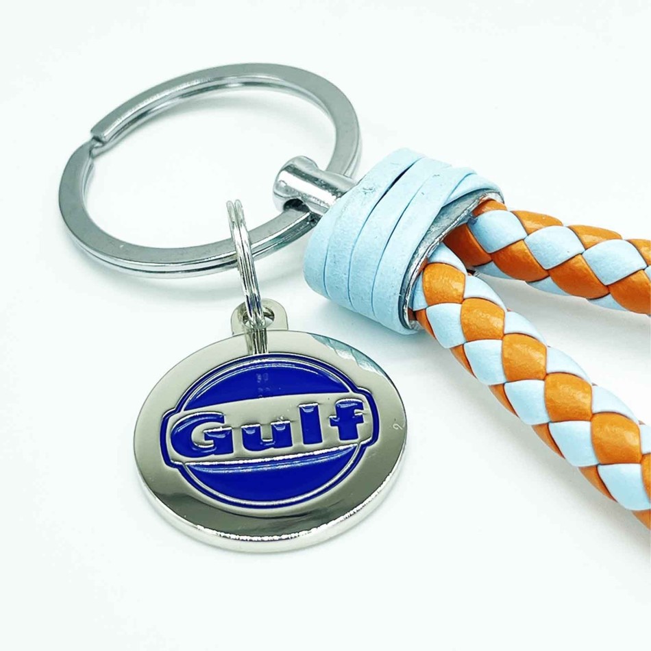 Nyckelring Chess GULF - PU-flätad och metallhänge