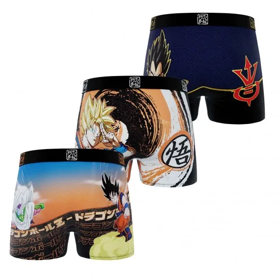 Set van 3 Dragon Ball Z jongensboxershorts (Set jongensboxershorts) Freegun chez FrenchMarket
