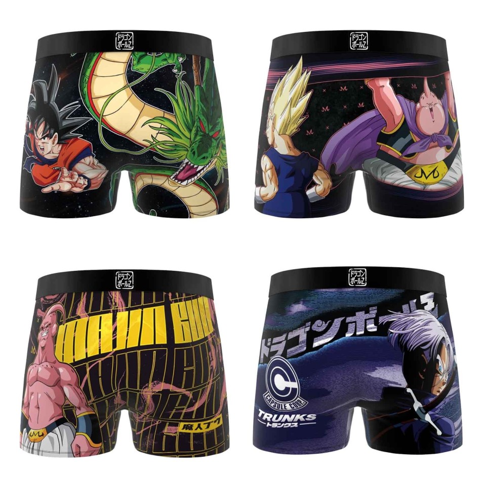 Lot de 4 Boxers Microfibre Garçon Dragon Ball Z (Lot boxers Garçon) Freegun chez FrenchMarket